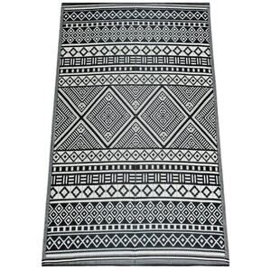 Beverly Rug 5' x 7'2" Black White Moroccan Reversible Plastic ID/OD Area Rug